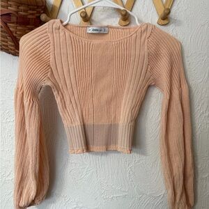 Zara Light Peach Knit Top
